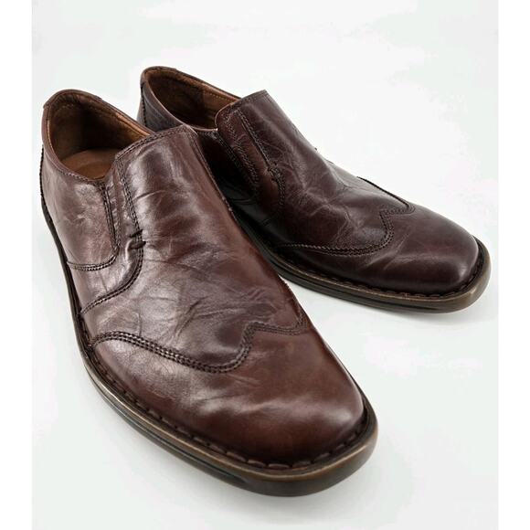 Josef Seibel Douglas Marone Brown Leather Slip On Loafers Sz EU 43 US 9.5 - 10 - Picture 5 of 13